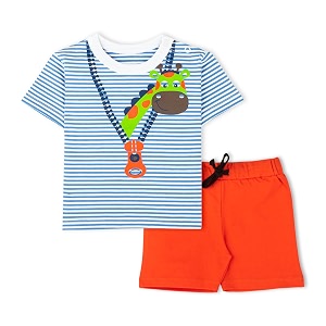 ariel baby boys amp baby girls cotton printed round neck half sleeve t-shirt amp short sets