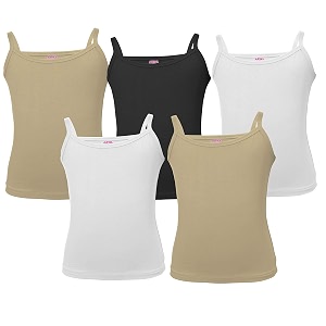 ariel girls cotton full slip pack of 5