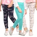 ARIEL Girls Cotton Printed Regular Fit Non-Transparent Ankle Length Leggings
