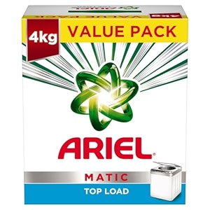ariel matic detergent powder top load - 3kg 1kg free  removes 100 tough stains in 1 wash  specially designed for washing machines  fresh fragrance