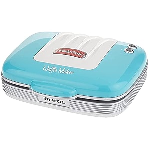 ariete 1973 waffle maker electric plate for waffles 700 w non-stick plates blue