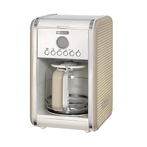 ariete vintage american coffee machine 1342 tempered glass carafe up to 12 cups 24 hour programming timer auto shut-off drip-proof heated plate 15 l capacity 2000w