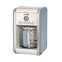 Ariete Vintage American Coffee Machine 1342, Tempered Glass Carafe, up to 12 Cups, 24 Hour Programming Timer, Auto Shut-Off, Drip-Proof, Heated Plate, 1.5 L Capacity, 2000W (Blue)