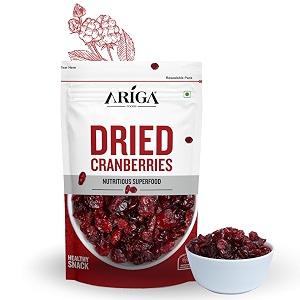 ariga foods premium californian sliced cranberries 200g  100 organic amp sweet dried berries  high antioxidant amp immunity booster  healthy vegan snack for breakfast salads amp baking