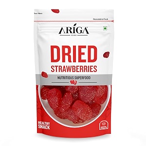 ariga foods dried strawberries value pack 200g  dried amp sweet  plant based protein  rich in antioxidants amp minerals  100 natural amp no artificial colors gluten free no preservatives  vitamins amp minerals rich  healthy diet snack
