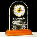 Arikyrist Boss Gifts for Women Men Glass Clock for with Wooden Light Base