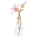 Arikyrist Crystal Pink Lily Flowers Gifts for Women Glass Flower Figurines