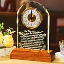 Arikyrist Gifts for Daughter from Mom Dad Crystal Clock with Light Base