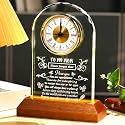 Arikyrist Gifts for Mom from Daughter Son Crystal Clock with Light Base