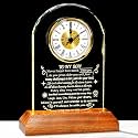 Arikyrist Gifts for Son from Mom Dad Crystal Clock with Wooden Light Base