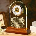 Arikyrist Sister Gifts for Women Crystal Clock with Wooden LED Light Base