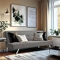 Convertible Sofa Bed Adjustable Couch Sleeper - Fabric Loveseat Futon Bed with Breathable Chenille, Metal Legs, and Adjustable Lounge - Perfect for Compact Living Space