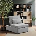 Folding Ottoman Sleeper Sofa Bed, Convertible Chair Bed 4 in 1 Multi-Function, Modern Linen Fabric with Adjustable Backrest for Living Room/Small Apartment