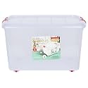 ARISTO Multipurpose Plastic Storage Container Box with Wheels 25 LTR (Clear, Transparent)