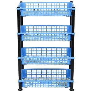 aristo multipurpose plastic floor mount tiered shelf storage rack 4 shelfmulti purposekitchenliving roomrack405 cm x 265 cm x 62 cmcolour may vary