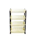ARISTO Multipurpose Plastic Storage Rack 4 Shelf/Multi Purpose/Kitchen/Living Room/Rack (40.5 cm x 26.5 cm x 62 cm) (Off White, Tiered Shelf)