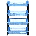 ARISTO Multipurpose Plastic Floor Mount Tiered Shelf Storage Rack 4 Shelf/Multi Purpose/Kitchen/Living Room/Rack(40.5 Cm X 26.5 Cm X 62 Cm,Colour May Vary)