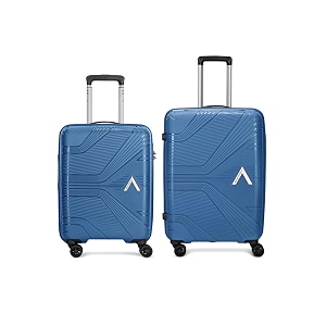 aristocrat phantom - s02 set of 2 cabinmedium trolley bag  tsa  4 wheels  3 year international warranty  ocean blue