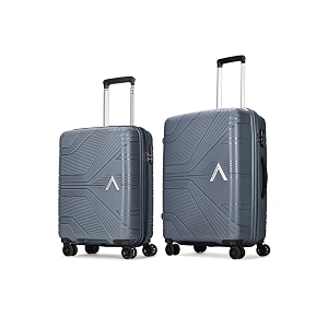 aristocrat phantom - s02 set of 2 cabinmedium trolley bag  combination lock  2 wheels  7 year international warranty  grey