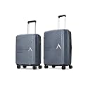 Aristocrat Phantom - S02 Set of 2 (Cabin+Medium) Trolley Bag | Combination Lock | 2 Wheels | 7 Year International Warranty | Grey