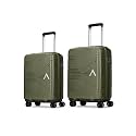 Aristocrat Phantom - S02 Set of 2 (Cabin+Medium) Trolley Bag | TSA | 4 Wheels | 3 Year International Warranty | Ivory Green