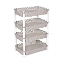 ARISTO Plastic Storage Rack 4 Shelfs, Grey (1 Piece), Medium (VR10932), (40.5 x 26.5 x 61 Cm)