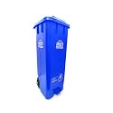ARISTO Plastic Wheel Step-On Pedal Garbage Waste Dustbin (65 LTR, Blue)