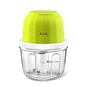 Aristo Rechargeable Wireless Electric Cordless Chopper, Stainless Steel Blades, One Touch Operation, 10 Seconds Chopping, Mincing Vegetable, Meat - 350 ML, 30 Watts, Green