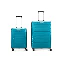 Aristocrat Chroma 2 Pc Set Cabin 55 Cm(Small) Check-in 75 Cm(Large) 8 Wheels Trolley Bags for Travel Hard Case Luggage, Lightweight Bag, Suitcase with Combination Lock &amp; 3 Years Warranty (Blue)