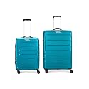 Aristocrat Chroma 2 Pc Set Check-in 66 Cm(Medium) Check-in 75 Cm(Large) 8 Wheels Trolley Bags for Travel Hard Case Luggage, Lightweight Bag, Suitcase with Combination Lock &amp; 3 Years Warranty (Blue)