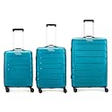 Aristocrat Polypropylene Chroma 3 Pc Set Cabin 55 Cm(Small),66 Cm(Medium),75 Cm(Large) 8 Wheels Spinner Hard Case Wheel Trolley Bags for Travel,Suitcase with Combination Lock &amp; 3 Years Warranty(Blue)