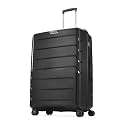 Aristocrat Polycarbonate(PC) Chroma Check-in 75 Cm(Large) 8 Wheels Double Spinner Trolley Bags for Travel Hard Case Luggage, Lightweight Bag, Suitcase with Combination Lock &amp; 3 Years Warranty(Black)