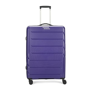 aristocrat polypropylene pp chroma large 75 cm hardsided8 wheels spinnerfixed combination lock spacious for men amp women 7 year warranty trolley - purple