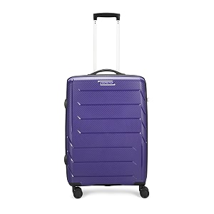 aristocrat polypropylene pp chroma medium 65cm hardsided8 wheel spinnerfixed combination lock spacious trolley for men amp women 7 year warranty - purple