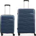 ARISTOCRAT Hard Body Set of 2 Luggage 8 Wheels - Olympus 2P Set (Cabin+Large) - Trolley Bag - Blue