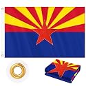 Arizona Flag 3x5 FT Outdoor, AZ Flag Embroidered Star Heavy Duty Outside