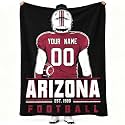 Arizona Throw Blanket Personalized Name and Number Gifts for Men Women Kids Flannel Tapestry
