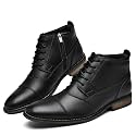Arkbird Men's Dress Boots Genuine Leather Cap Toe Ankle Boot with Side Zipper for Casual Business Formal Wear