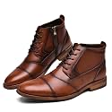 Arkbird Mens Dress Boots Genuine Leather Cap Toe Ankle Boots