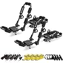 ARKSEN 2 Pack Folding Kayak Roof Rack with 4 Lashing, Stern & Anchor Straps