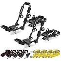 ARKSEN 2 Pack Folding Kayak Roof Rack with 4 Lashing Straps, 4 Stern Straps