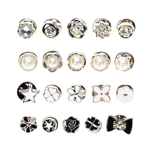 20pcs women shirt brooch buttons pearl no sew button pins instant button jeans button pins women shirt safety brooch