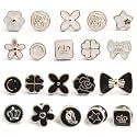 20Pcs Women Shirt Brooch Buttons Pearl No Sew Button Pins Instant Button Jeans Button Pins Women Shirt Safety Brooch
