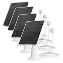 Arlo Solar Panel Charger Compatible with Pro 5S/4/3/3 Floodlight/Ultra/2, 6V 4.5W Solar Panels IP65 Weatherproof w/ 9.8ft Charging Cable, Adjustable Wall Mount, 4 Pack