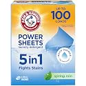 ARM &amp; HAMMER 5-in-1 Power Sheets Laundry Detergent, Spring Rain, 50 Count (Pack of 6)