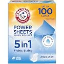 ARM &amp; HAMMER 5-in-1 Power Sheets Laundry Detergent, Fresh Linen, 50 Count (Pack of 6)