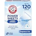 ARM &amp; HAMMER Power Sheets Laundry Detergent, Fragrance Free, 60 Count (Pack of 6)