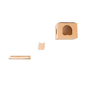 armarkat cat wall scratch series tree w1907a with condo perch and stepup natural beige medium