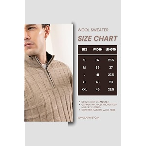 armisto men39s plain half-zip winter sweater - sportscasualoffice wear - ideal for travel