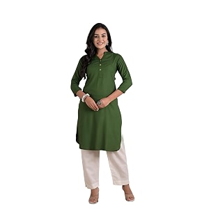 Armiya Rayon Solid Straight Kurta Kurti for